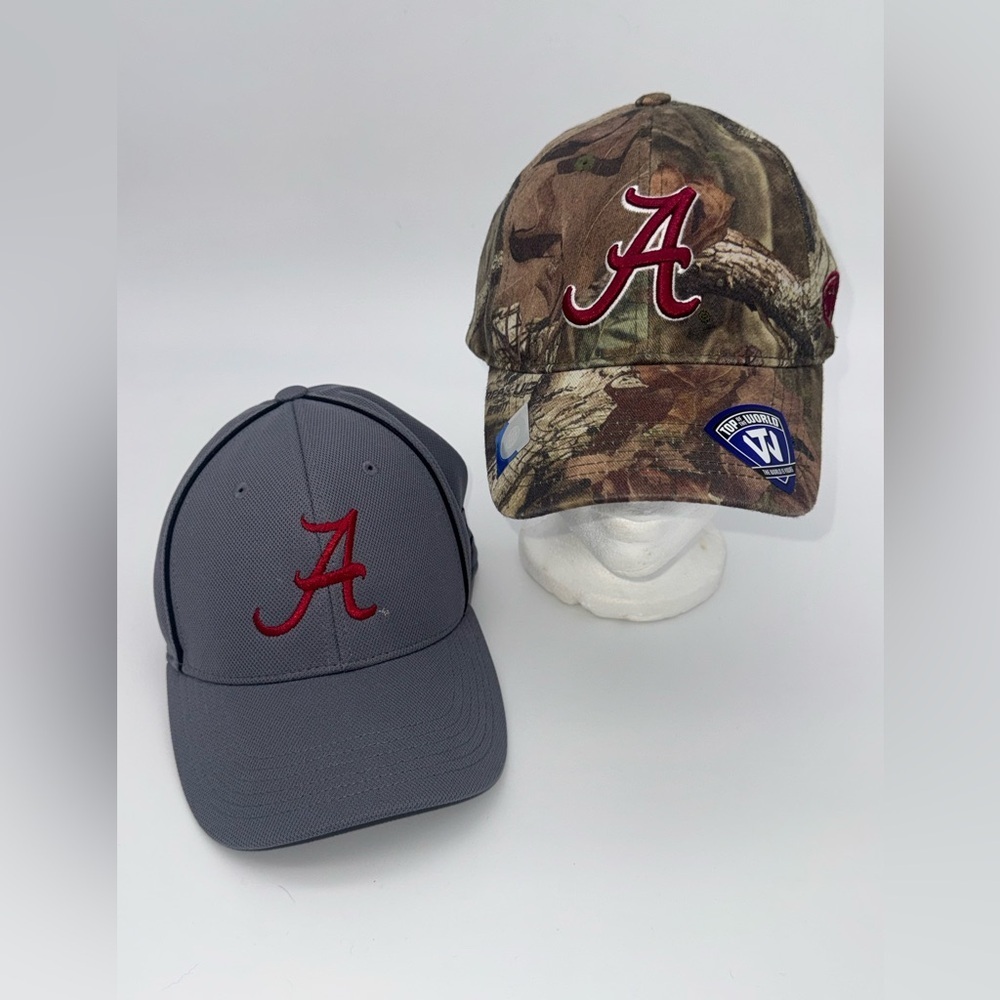 Alabama Hat Lot Mossy Oak Camo Baseball Cap Crimson Tide Patch NCAA Gray Red